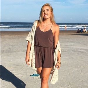 Dark grey/mauve romper